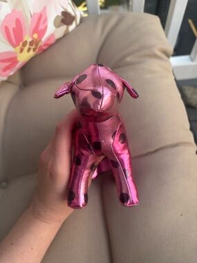 Pink Metallic Polka Dot VS Dog